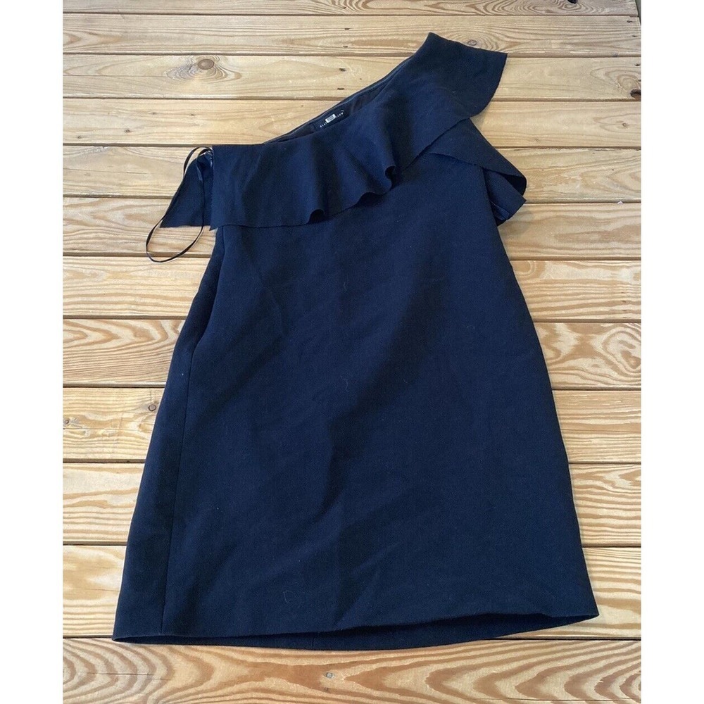 Slate & Willow One Shoulder Ruffle Dress Size Large Women’s Black